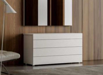 White designer luxury dresser with mirror 4 drawers wooden furniture new